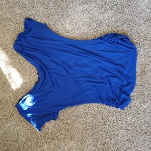 Deb blue size medium crochet back draped/cowl neckline top